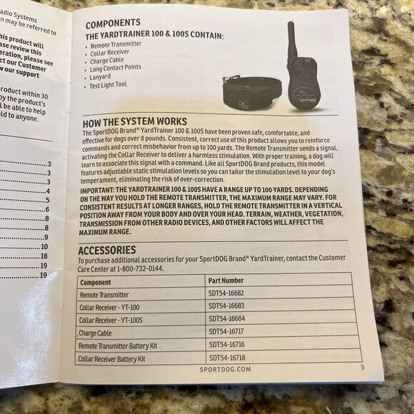 Sport Dog Training Collar SDT54-16683 Collar Manual Only No Charger or Remote - Picture 3 of 9